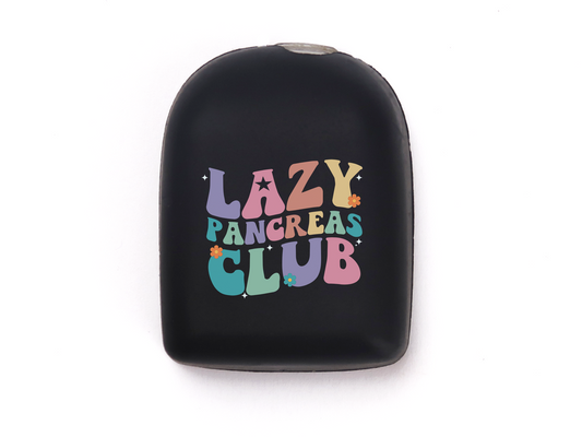 Omnipod Cover - Print - Lazy Pancreas Club - Black