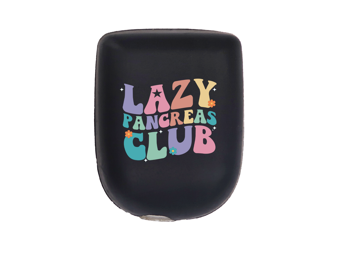 Omnipod Cover - Print - ↓ Lazy Pancreas Club - Black