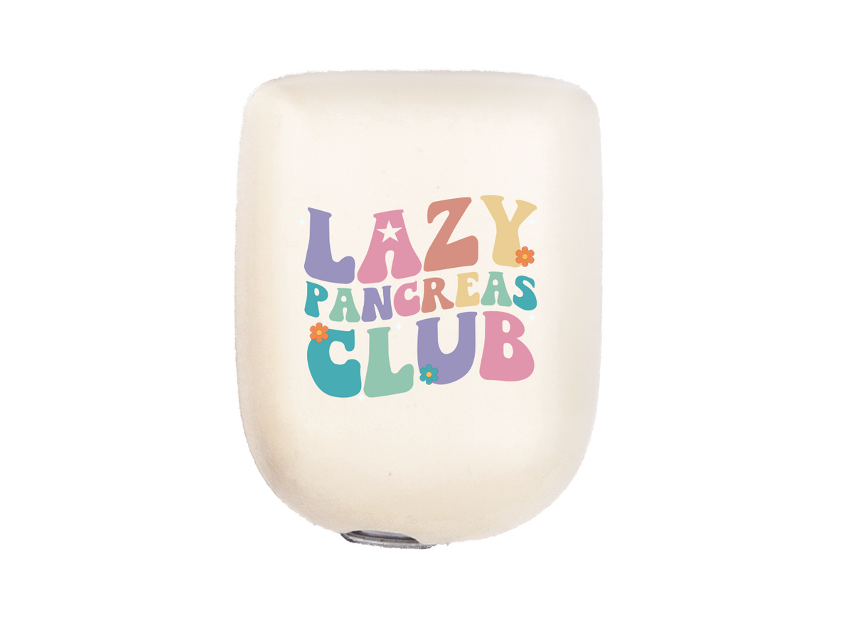 Omnipod Cover - Print - ↓ Lazy Pancreas Club - Beige