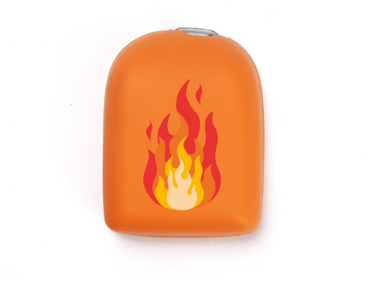 Omnipod Cover - Print - Flame Orange