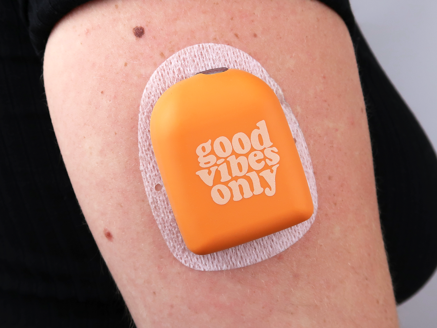 Omnipod Cover - Print - Good Vibes Only Orange